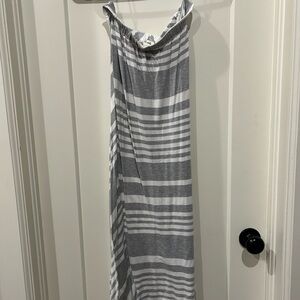 Olive & Oak Charcoal and White Striped Dress